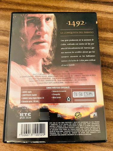 1492 La Conquista Del Paraíso Dvd (Usado)