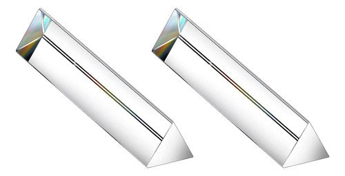 2 Prismas Triangulares De Vidrio Óptico De Cristal De 6 PuLG
