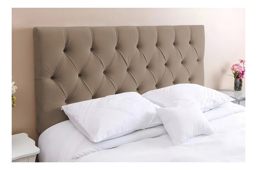 Cabeceira de cama box Kasabela Paris Casal 140cm x 58cm Camurça areia