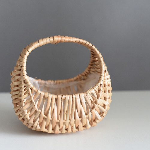 Cesta De Almacenamiento Para Flores, Cesta Tejida De Ratán P