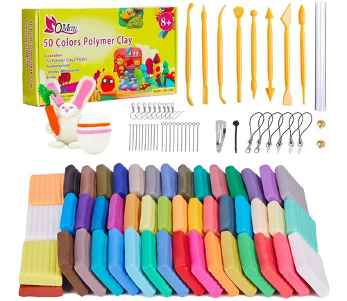 Kit De Arcilla Polimérica De Modelado 50 Colores Para Horno 