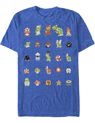 Camiseta Nintendo Para Hombre, Azul Marino Htr, Talla Xxxl