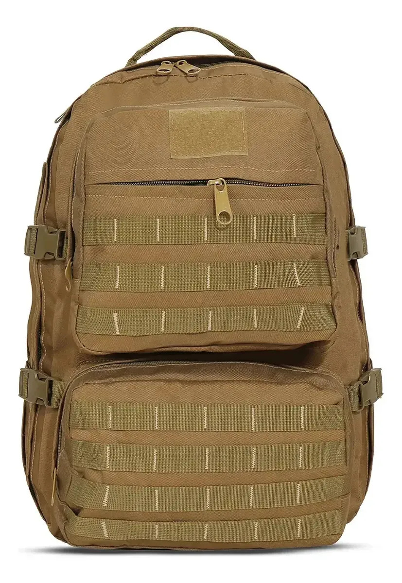 Mochila Táctica Militar Campismo Viaje Escolar Grande 45 Litros Caqui