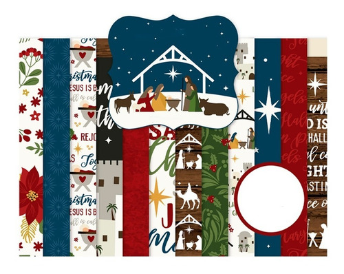 Echo Park First Noel 6x6 | Papel Nacimiento Navidad 24pz 