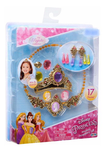 Disney Kit Accesorios Rapunzel Bella Aurora 3 En 1 Coronas 