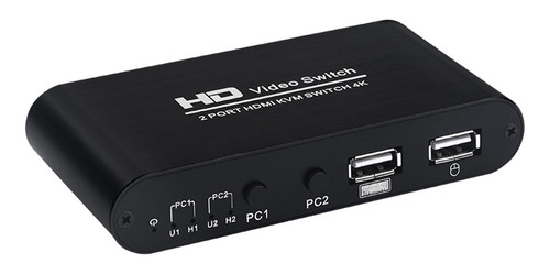 2 En 1 Salida Hdmi Kvm Switch Dual Displays Soporte 4k