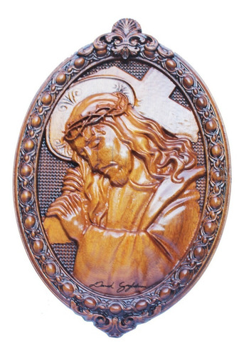 Quadro Cristo, De Madeira Esculpido, Alto Padrão