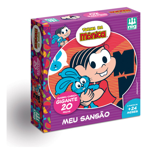Quebra Cabeça Infantil Mônica E Sansão Peças Grandes Nig