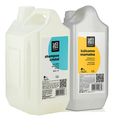 Kit Shampoo Cristal 4.6l E Bálsamo Mamaína 4.6l Yamá