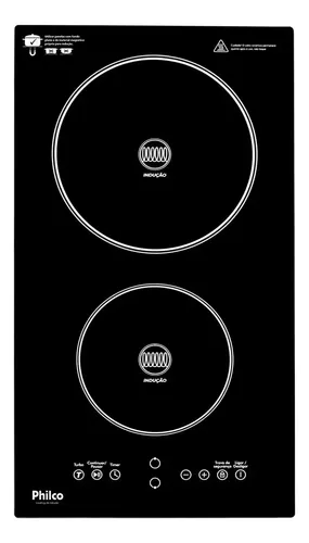 Foto real de Philco PCT11P Cooktop de Indução Turbo 2 Zonas 3400W