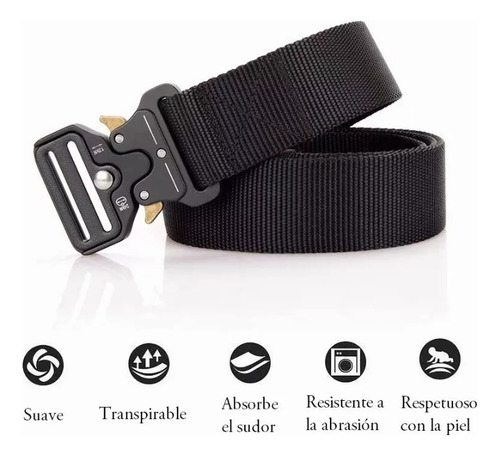 4pzs Cinturones Táctico Ajustable Moda Calidad Cinto Militar 4pz Negro
