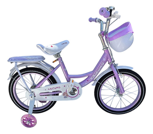 Bicicleta Aro 16 Con Canastilla Y Ruedas De Aprendizaje