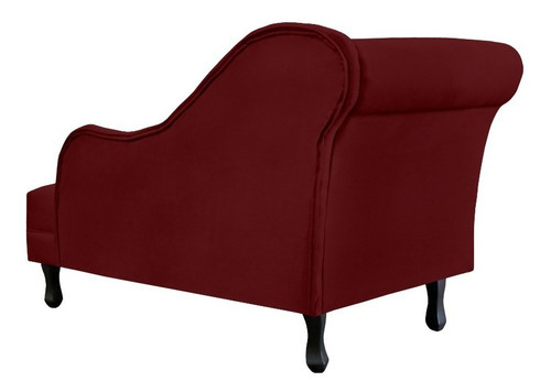 Diván Recamier para oficina, habitación o dormitorio, color burdeos