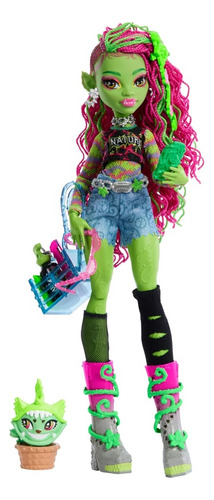 Monster High Muñeca Venus Mcflytrap Con Chewlian