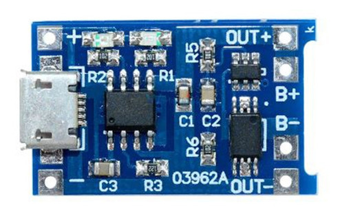 Imagen 5 de 5 de 10 X Controlador De Carga Tp4056 C/protección Micro Usb