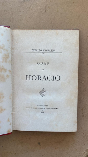 Odas De Horacio - Magnasco, Osvaldo