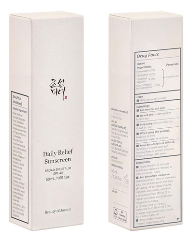 Beauty Of Joseon - Daily Relief Sunscreen, Spf 40, 50 Ml Usa