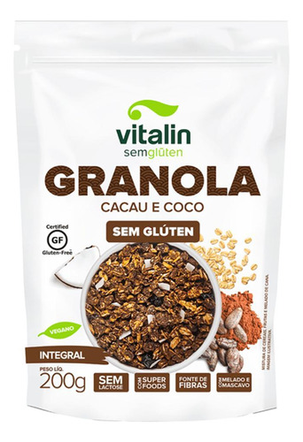 Granola Cacau E Coco Zero 200g - Vitalin