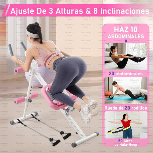 Banco Para Ejercicio Multifuncional Bancos Gym Abdominales Rosa