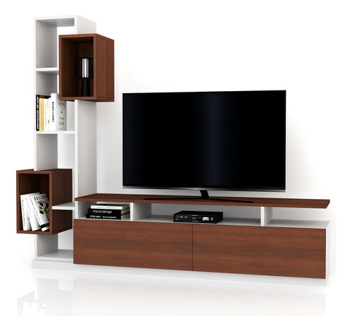 Mesa Para Lcd Led Living Rack Comedor Modular Moderno Color Negro