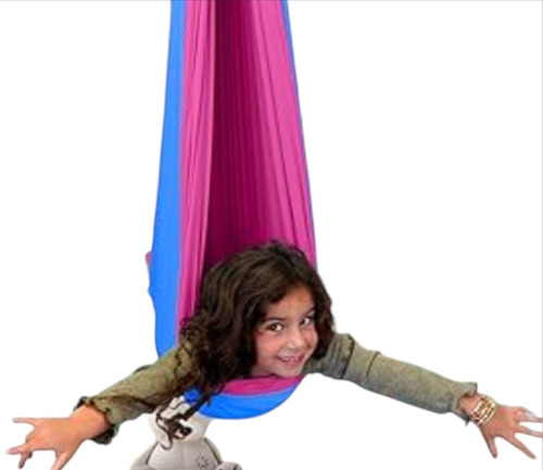 Hamaca Sensorial Doble Tela Azul/fucsia