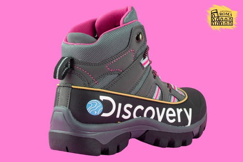 Imagen 5 de 9 de Botas Discovery Outdoor Estilo Camping Mujer 2502 Lona Gris