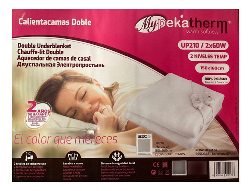 Calientacama 2 Plazas - 150x160 Cm Pekatherm - Envio Gratis