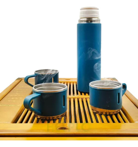 Garrafa Térmica Vacuum 500ml Para Café Leite Chá 3 Xícaras Cor Preta