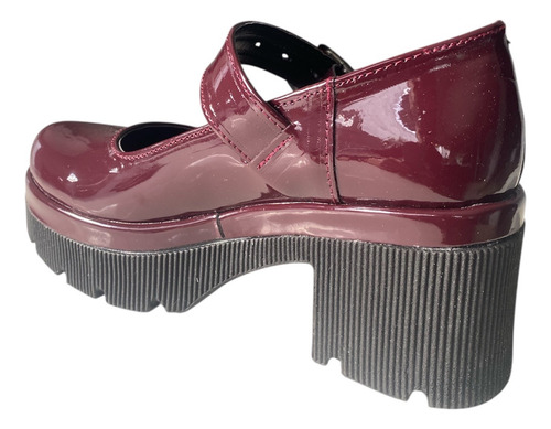 Guillerminas Mary Jane Zapatos Plataforma Tira Hebilla Bordo Charol 38