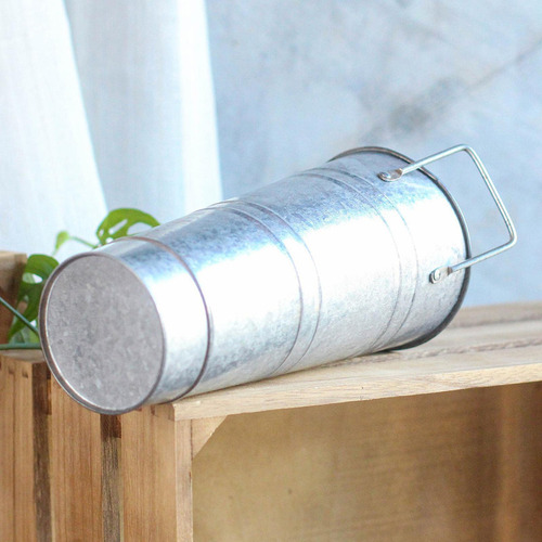 . Jarrón De Metal Galvanizado, Cubo For Flores, Cubos Altos