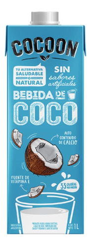 Leche De Coco Marca Cocoon X 1 Lt  - Sin Tacc