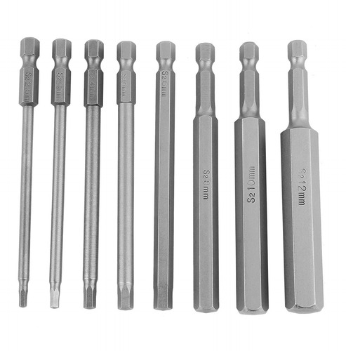 Brocas De Chave De Fenda Hexagonal 8 Peças 100 Mm De Comprim