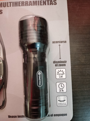 Multiherramientas Tactix Camping + Linterna Led 4 Pzs C/ba