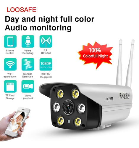 Camara Ip Wifi 1080p Infrarroja Exterior C/audio Luz Blanca