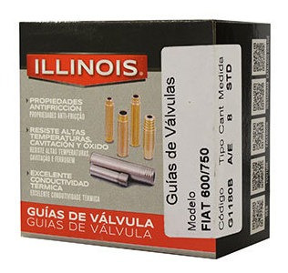 Guias De Valvulas Illinois P/ Fiat 600 Mot 100 (adm/esc)