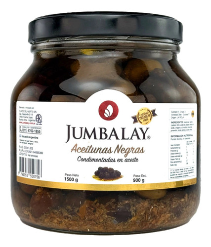 Aceitunas Negras Jumbalay Condimentadas X 1500gr Neto