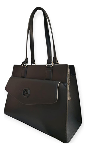 Moderno Bolso Satchel Cloe Negro 3blno24700neg Negro Lisa Níquel Negro