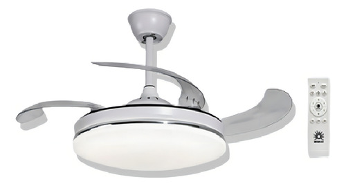 Ventilador De Techo Retractil Blanco 3 Tonos Luz Lampara Led Cantidad De Aspas 4 Color De Las Aspas Blancas Diámetro 107 Cm Material De Las Aspas Plástico