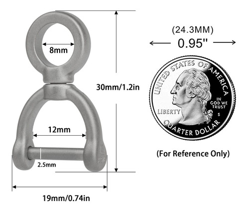 Tisur Anillo Giratorio Titanio Grillete Tornillo Forma 1