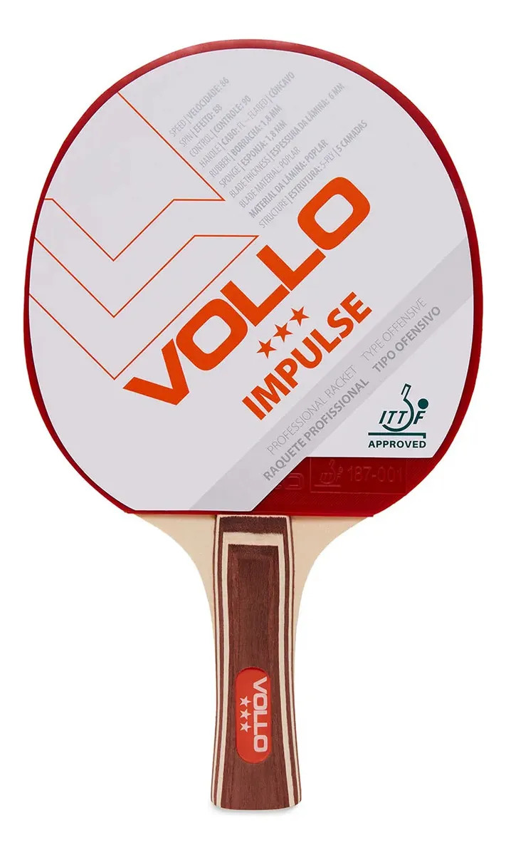 Raquete Tênis de Mesa Ping Pong Impulse ITTF Vollo
