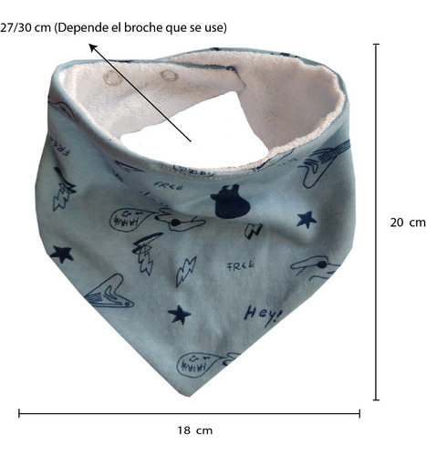 Babero Bandana De Doble Algodón - Vta X Mayor - 20 Unidades