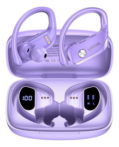 Occiam T17 Audífonos Inalámbricos Bluetooth Oreja Colgante Color Violeta