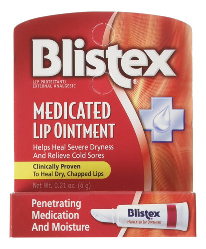 Pomada Labial Blistex Medicated, Pacote Com 6, 6,2 Ml Para F