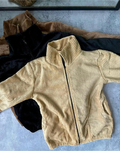 Campera Abrigada Mujer Corderito Suave Moda Casual Invierno
