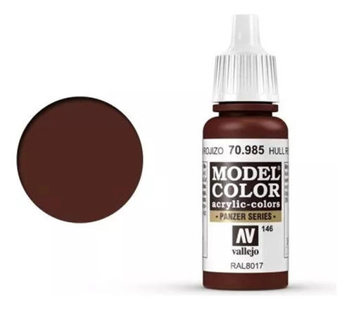 Vallejo Model Color 17ml Pintura Acrílica Color 146 Marrón Rojizo 70.985