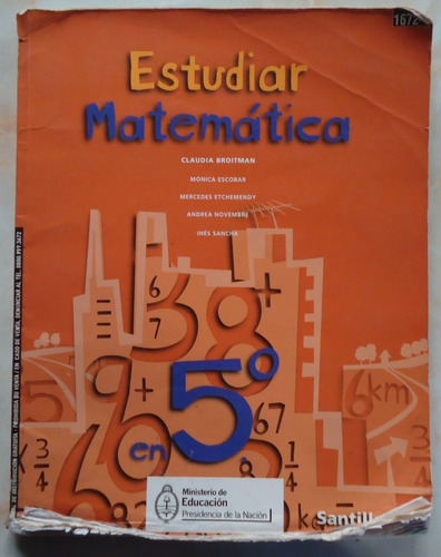 Estudiar Matematica 5 - Broitman - Escobar  Santillana  2009