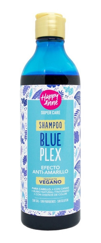 Happy Anne Blue Plex Shampoo Matizador Vegano Rubios Pelo