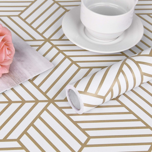 Papel Pintado Hexágono Geométrico Wenmer 17.71 Inchx118 I...