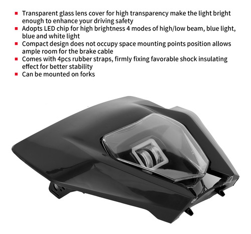 Faro Led Universal Para Motocicleta, Luz Alta/baja