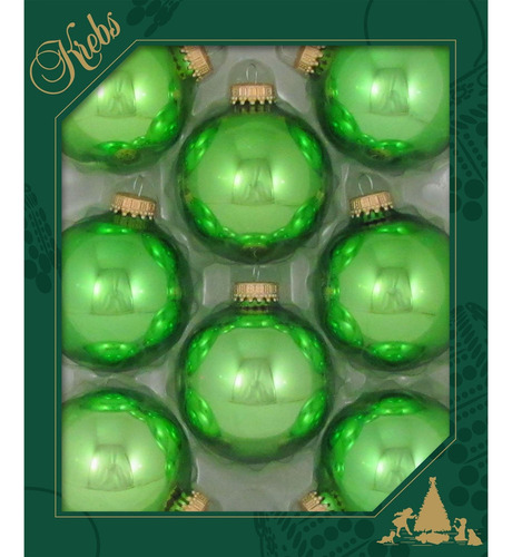Adornos De Cristal Para Árbol Navidad 8 Piezas Verde Lima